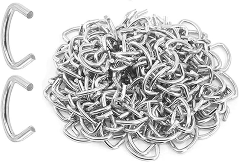 LonlyEagle 1000Pcs 1/2" Galvanized Hog Rings Assortment Kit, Professional Hog Rings Installation Kit for Bungee Shock, Cords, Animal Pet Cage - Image 1